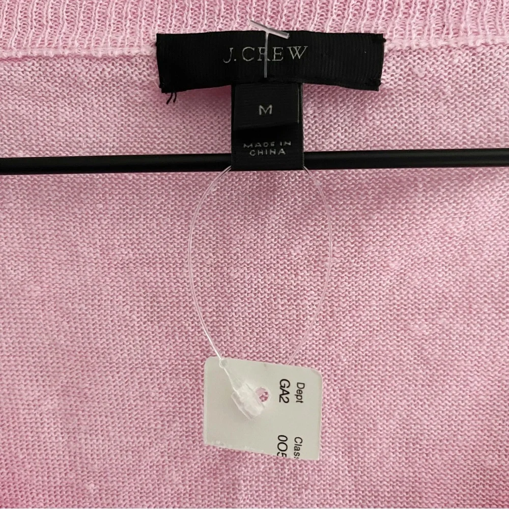 NWT J. Crew Linen Pompom Picador Pink Sweater